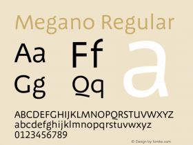 Megano-Regular Version 7.504 Font Sample