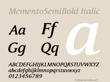 MementoSemiBold-Italic 005.000图片样张