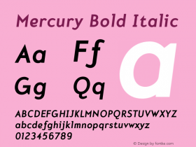 Mercury-BoldItalic 001.000 Font Sample