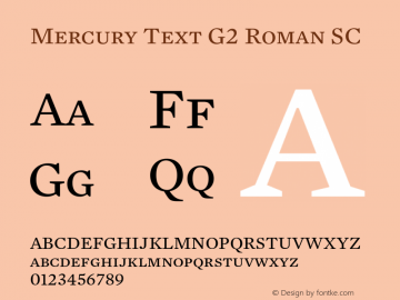 MercuryTextG2-RomanSC 001.000 Font Sample