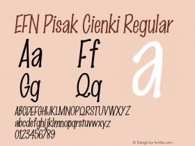 EFN Pisak Cienki Regular Version 2.0; 2000 Font Sample