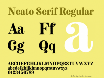 Neato Serif Regular Version 1.000;PS 001.000;hotconv 1.0.88;makeotf.lib2.5.64775 Font Sample