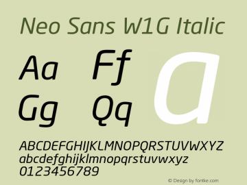 NeoSansW1G-Italic Version 1.000图片样张