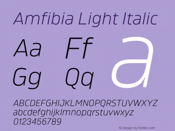 Amfibia-LightItalic Version 1.000 | wf-rip DC20190310图片样张