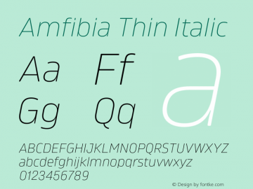 Amfibia-ThinItalic Version 1.000 | wf-rip DC20190310图片样张