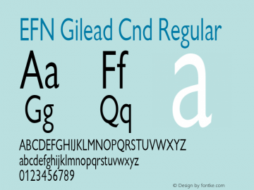 EFN Gilead Cnd Regular 2.000 Font Sample