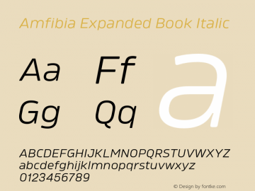 Amfibia-BookExpandedItalic Version 1.000 | wf-rip DC20190310图片样张