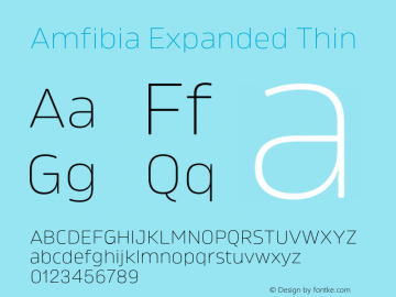 Amfibia-ThinExpanded Version 1.000 | wf-rip DC20190310 Font Sample