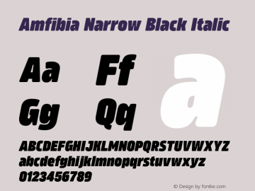 Amfibia-BlackNarrowItalic Version 1.000 | wf-rip DC20190310 Font Sample