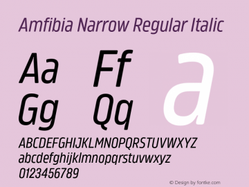 Amfibia-RegularNarrowItalic Version 1.000 | wf-rip DC20190310 Font Sample