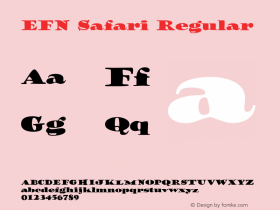 EFN Safari Regular Version 2.0; 2000 Font Sample