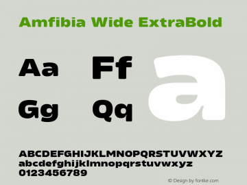 Amfibia-ExtraBoldWide Version 1.000 | wf-rip DC20190310 Font Sample