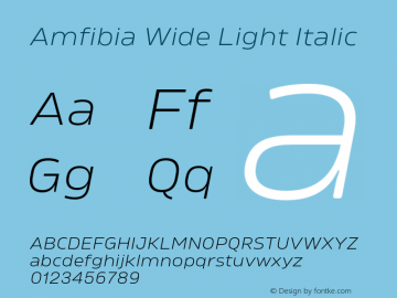 Amfibia-LightWideItalic Version 1.000 | wf-rip DC20190310图片样张