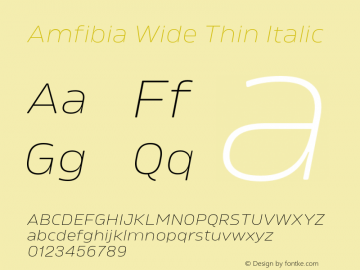 Amfibia-ThinWideItalic Version 1.000 | wf-rip DC20190310 Font Sample