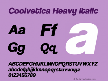 CoolveticaHv-Italic Version 4.200图片样张