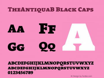 TheAntiquaB-BlackCaps 001.000 Font Sample