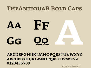 TheAntiquaB-BoldCaps 001.000 Font Sample