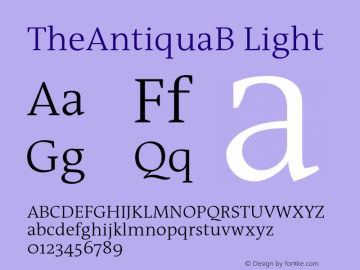 TheAntiquaB-Light 001.000 Font Sample