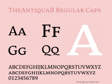 TheAntiquaB-RegularCaps 001.000 Font Sample