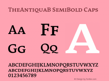 TheAntiquaB-SemiBoldCaps 001.000 Font Sample
