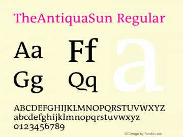 TheAntiquaSun 001.001 Font Sample