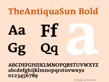 TheAntiquaSun-Bold 001.001 Font Sample