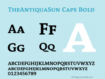 TheAntiquaSunCaps-Bold 001.001 Font Sample