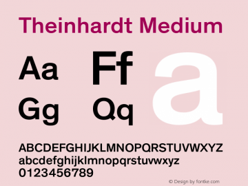 Theinhardt-Medium Version 001.001 Font Sample