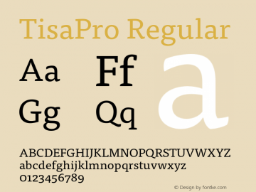 TisaPro Version 7.504 Font Sample