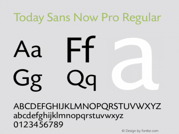 TodaySansNowPro-Regular Version 1.000;PS 001.001;hotconv 1.0.56 Font Sample