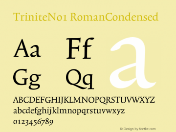 TriniteNo1-RomanCondensed 001.000 Font Sample