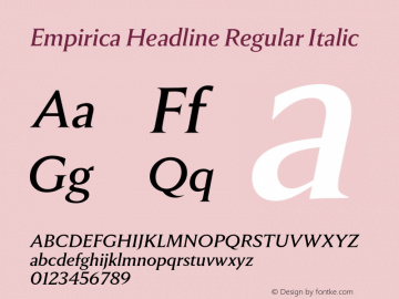EmpiricaHead-Italic Version 1.001 | w-rip DC20181205 Font Sample