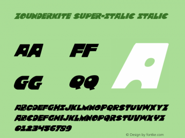 Zounderkite Super-Italic Version 1.1; 2018图片样张
