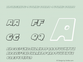 Zounderkite Outline Italic Version 1.1: 2018 Font Sample