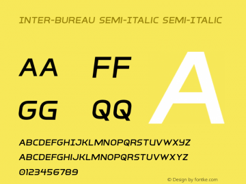 Inter-Bureau Semi-Italic Version 1.0; 2019图片样张