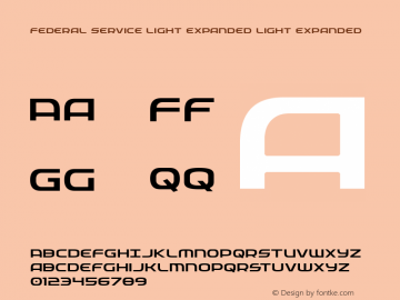 Federal Service Light Expanded Version 2.0; 2019 Font Sample