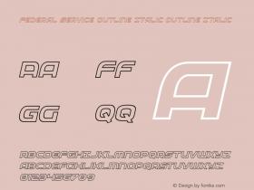 Federal Service Outline Italic Version 2.0; 2019 Font Sample