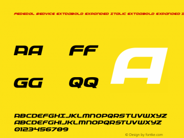 Federal Service ExtraBold Expanded Italic Version 2.0; 2019图片样张