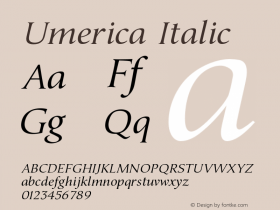 Umerica-Italic Version 2.003图片样张