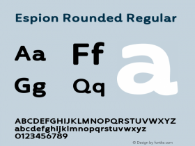 Espion Rounded Regular Version 1.000 Font Sample