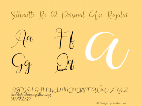 Silhouette Re 02 Personal Use Version 2.00;March 25, 2019;FontCreator 11.5.0.2422 32-bit Font Sample