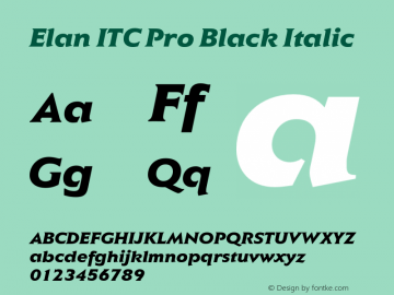 ElanITCPro-BlackItalic Version 1.00图片样张