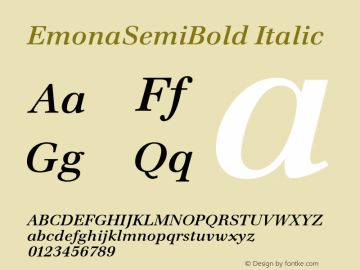 EmonaSemiBold-Italic 005.000图片样张