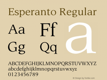 Esperanto 005.000 Font Sample