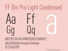 FFDinProLight-Condensed Version 7.504 Font Sample