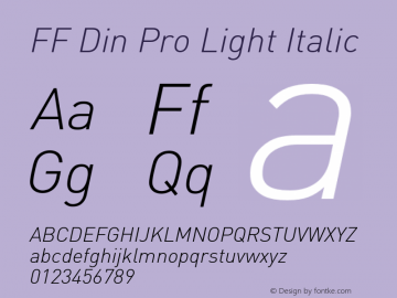 FFDinProLight-Italic Version 7.504图片样张