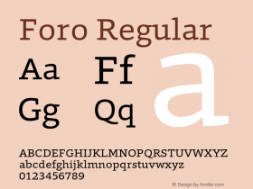 Foro-Regular Version 1.00 Font Sample