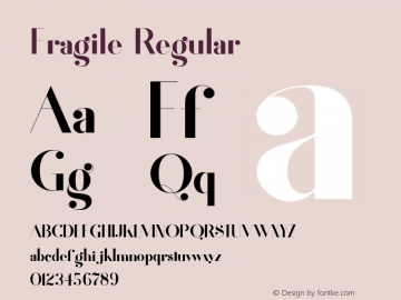 Fragile Regular Version 1.000;PS 001.000;hotconv 1.0.88;makeotf.lib2.5.64775 Font Sample