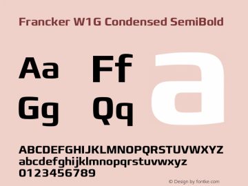 FranckerW1G-CondensedSemiBold Version 1.10图片样张