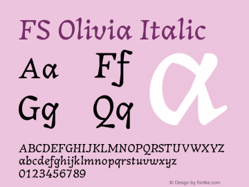 FSOlivia-Italic Version 1.000图片样张